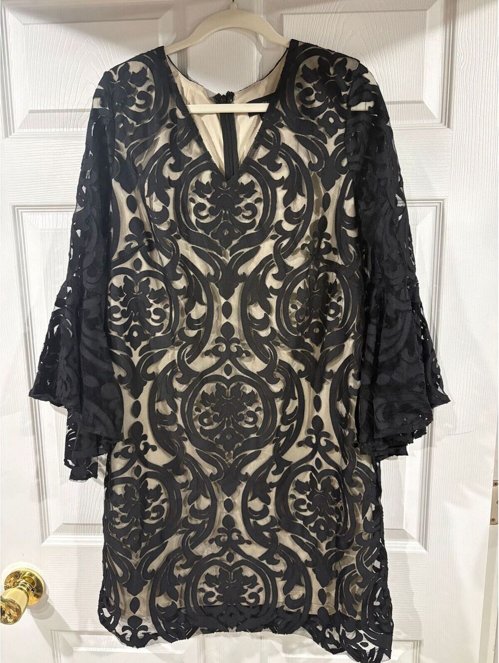 #291 MSK Black lace lined dress Size 14